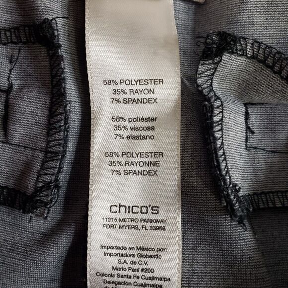 Chico's Womens Pants Sz 0 Small 4 Dark Gray Pull On Stretch Front Seams Mid Rise - Picture 9 of 14